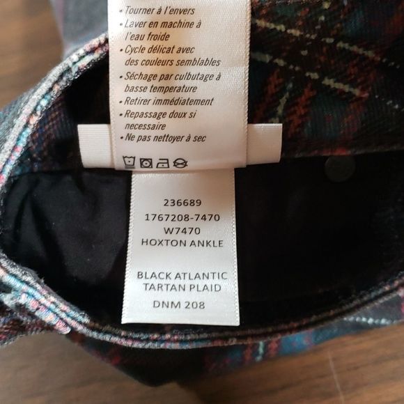 PAIGE Womens HOXTON ANKLE High-Rise Skinny Black Atlantic Tartan Plaid Jeans 26 - Picture 11 of 14